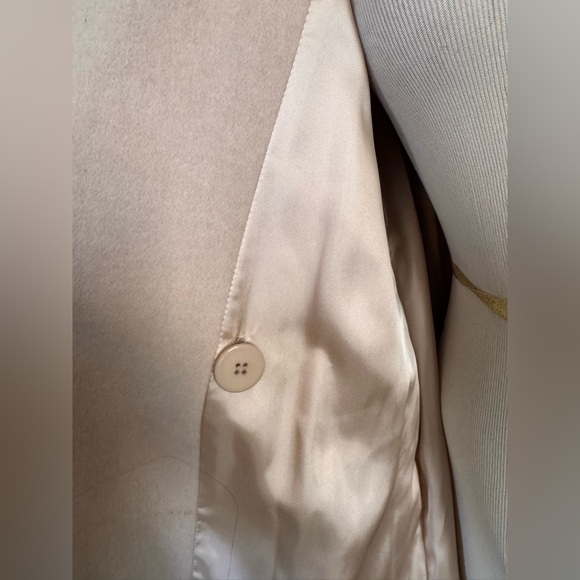 [Evan Picone] Vintage Cream Maxi Wool and Cashmere Blend Belted Coat Sz: 10P - Picture 5 of 16